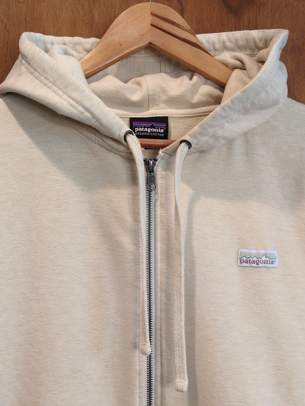 Patagonia Pastel P-6 Label Ahnya Full-Zip Hoody In Oyster White Size M - Picture 3 of 8